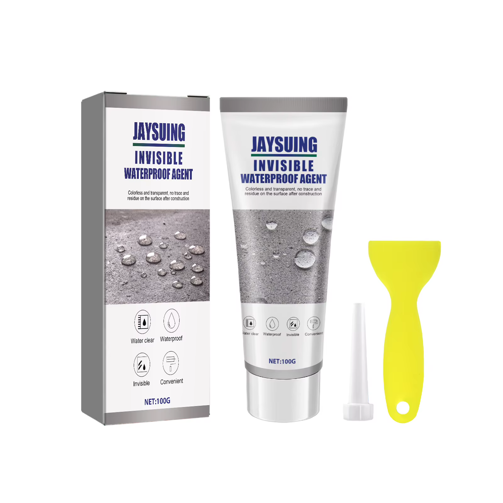 Silvertsuing-Liquide d'étanchéité invisible avec grattoir, colle, liaison de bain, agent de pénétrat