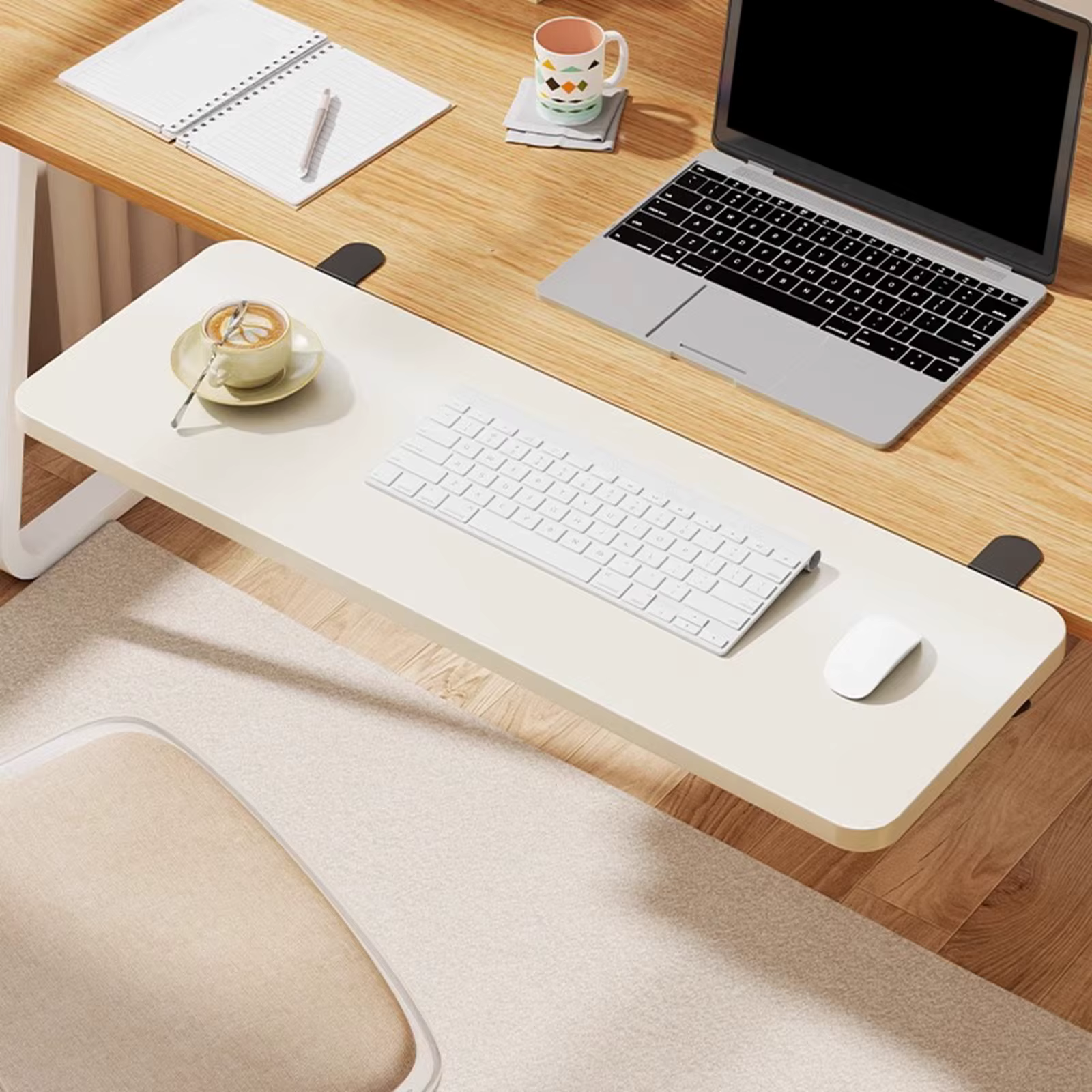Planche d'étagère d'extension de bureau, fixation d'extension multifonctionnelle pliable pour le bur