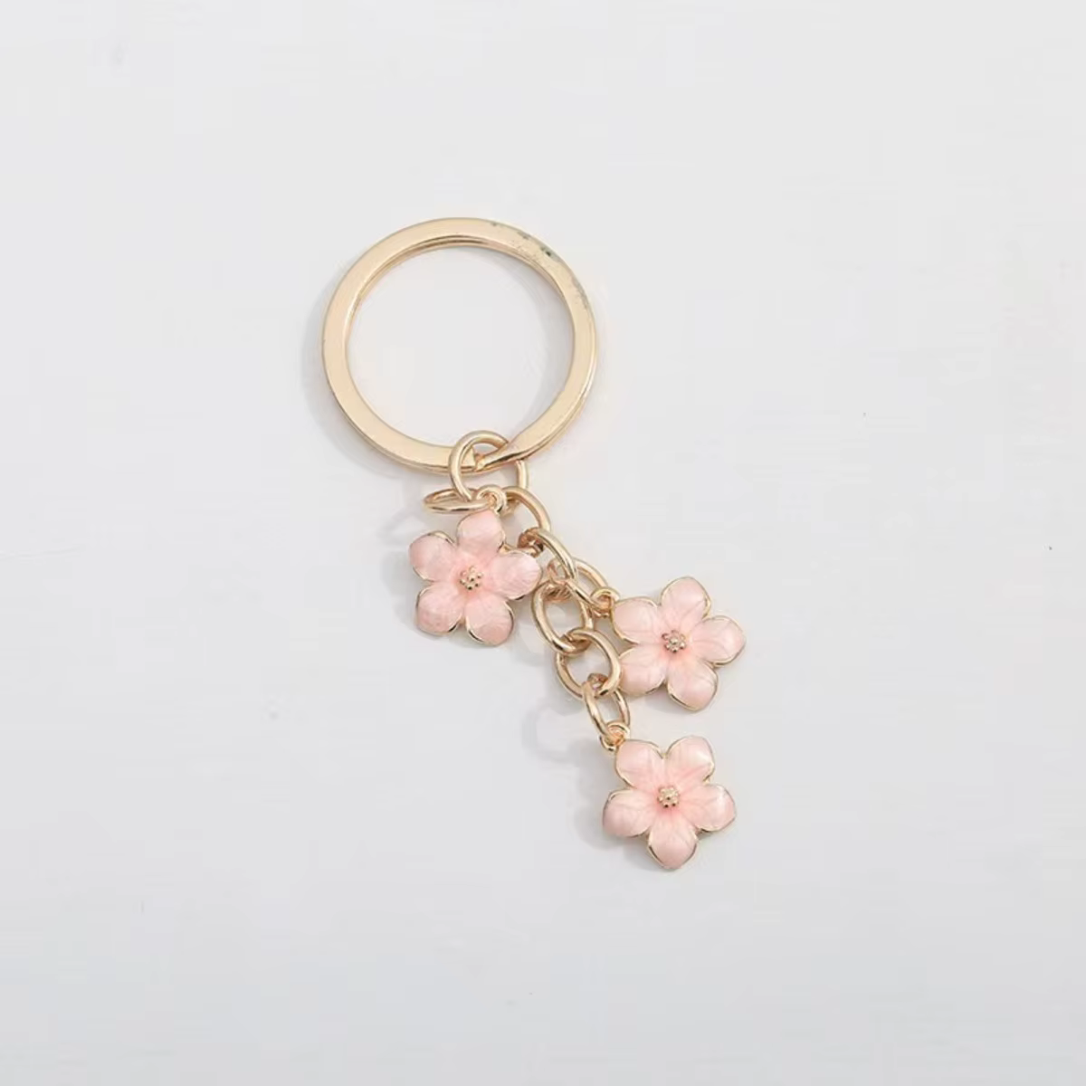 Porte-clés mignon à fleurs pour femmes et filles, accessoire de sac à main, clés de voiture, bijoux 