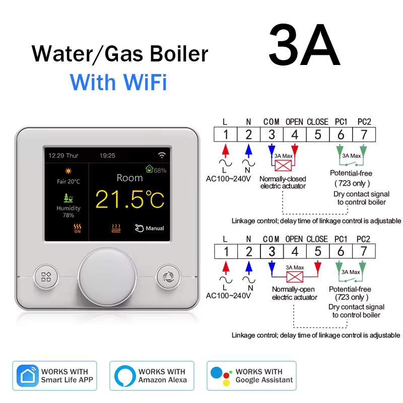 Tuya Smart Home WiFi ThermoandreElectric, Chauffage au sol, Eau, Gaz, Bomicrophone, Termostato, Sol 