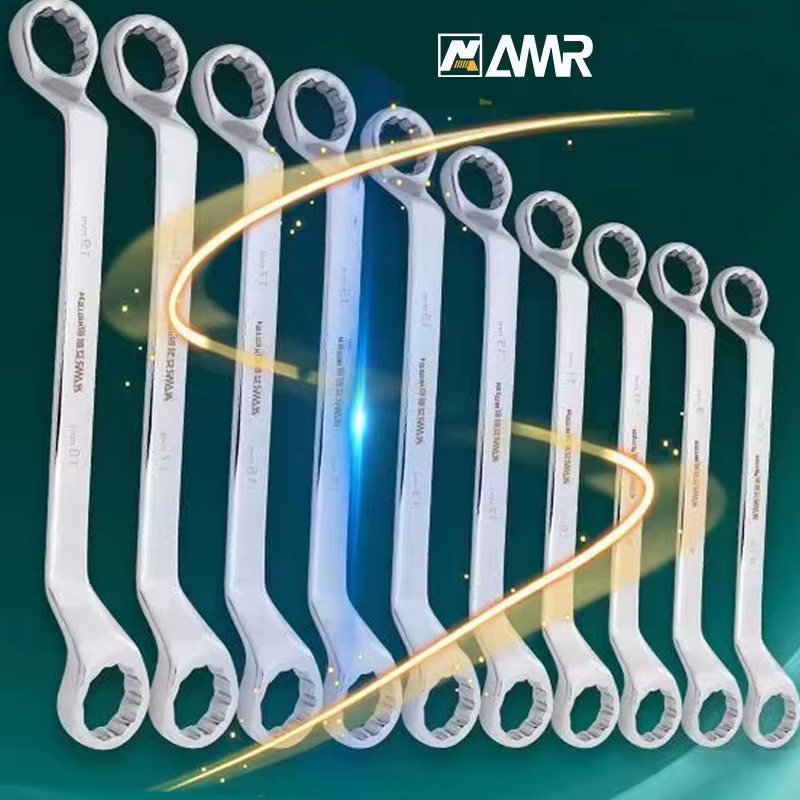 Clé d'extrémité de boîte à Double extrémité, clé à anneau décalé en acier au Chrome Vanadium, outil 