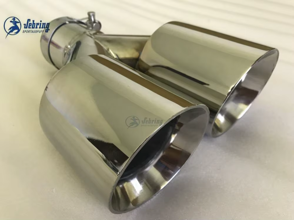 En acier inoxydable biais double acier universel double Automobile tuyau d'échappement silencieux vo