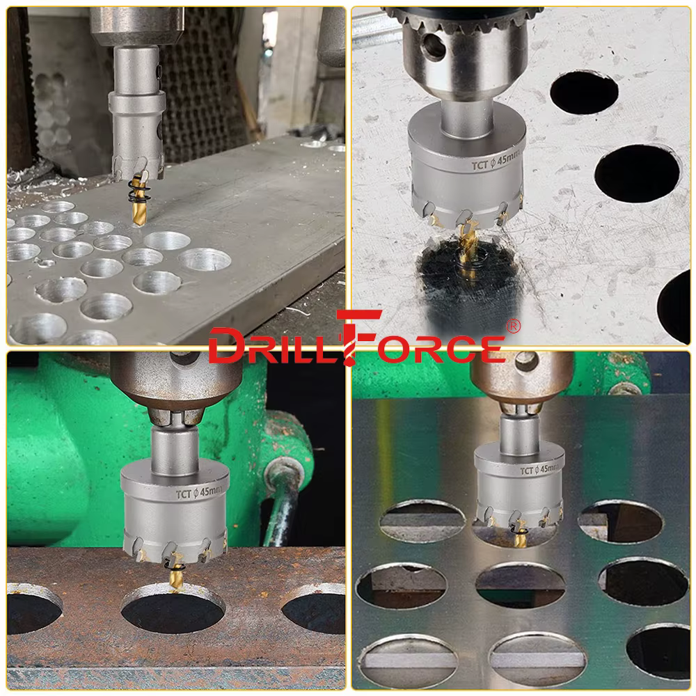 Drillforce 12-200mm TCT scie cloche forets alliage carbure Cobalt acier coupe plaque d'acier inoxyda