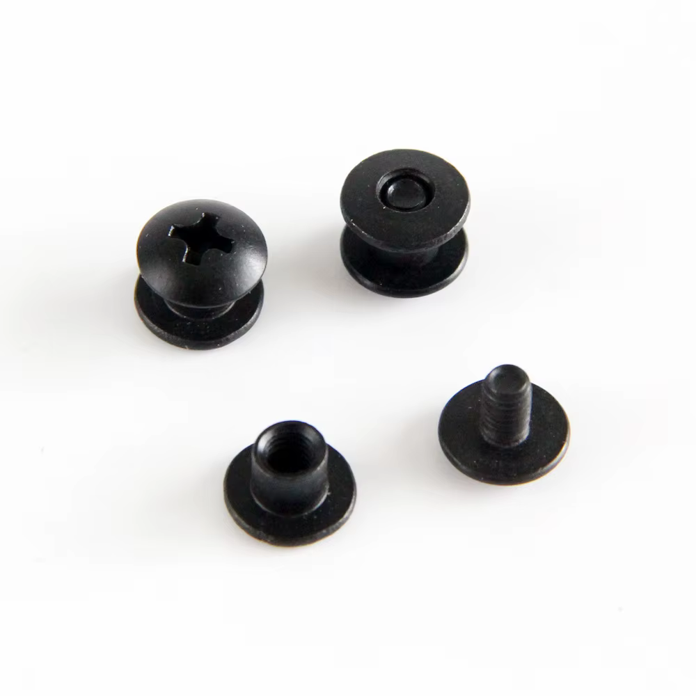 Kit de vis à tête transversale pour vis Chicago, 100 pièces, en acier noir, pour bricolage, gaine de