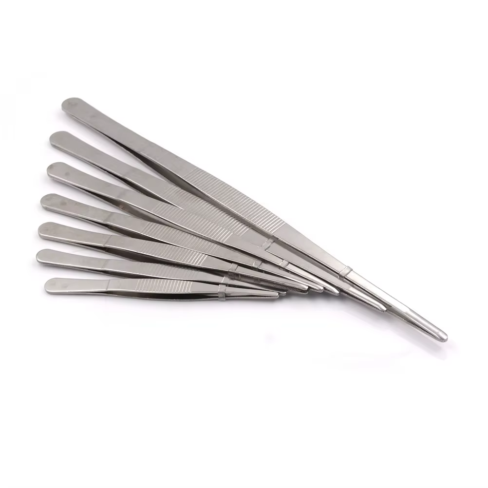 Pincettes en acier inoxydable, 12.5cm/14cm/16cm/18cm/20cm/25cm/30cm, précision dentaire médicale, lo