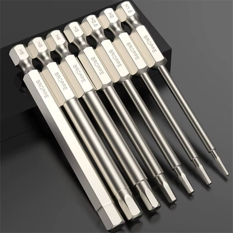 Embouts de tournevis à tête hexagonale magnétique en acier allié, outil de tournevis électrique, jeu