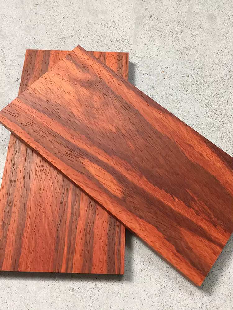 HQ T2 bricolage 0.6-1CM boîte de son mince matériel bois de palissandre africain bûche de bois Rare