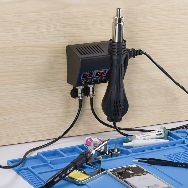 JCD-Pistolet à air chaud 2 en 1 750W, affichage numérique LCD, station de expédide soudage pour télé