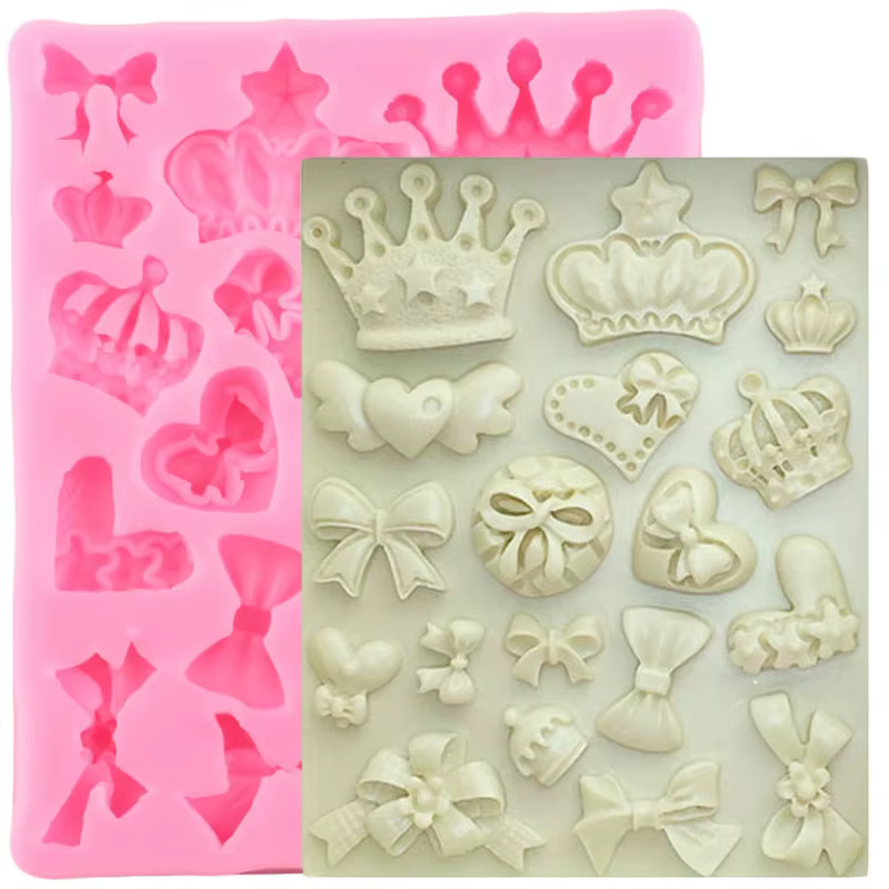 Moule en silicone en forme d'arcs de couronne de dessin animé, outils de décoration de gâteau, bonbo