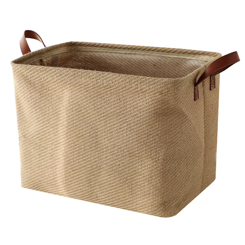 Panier de rangement en corde de coton, tissage d'herbe, boîte de rangement pour magazines, panier po
