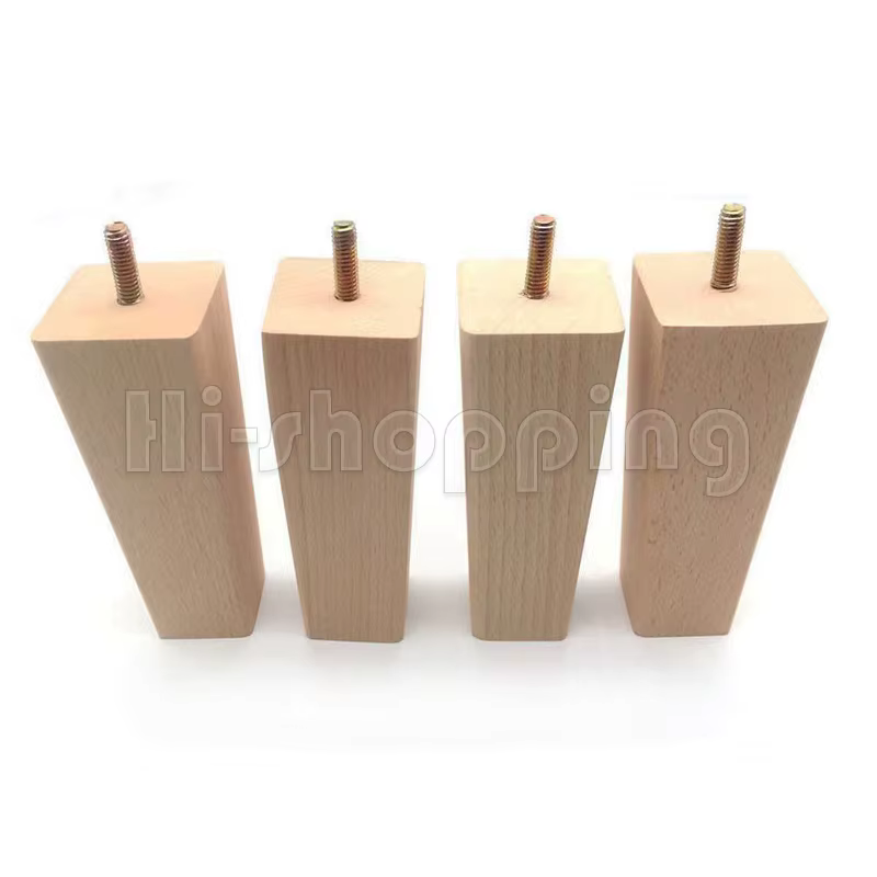 4 pièces pieds de meubles coniques en bois massif hauteur 10/12/14cm pour remplacement canapé meuble