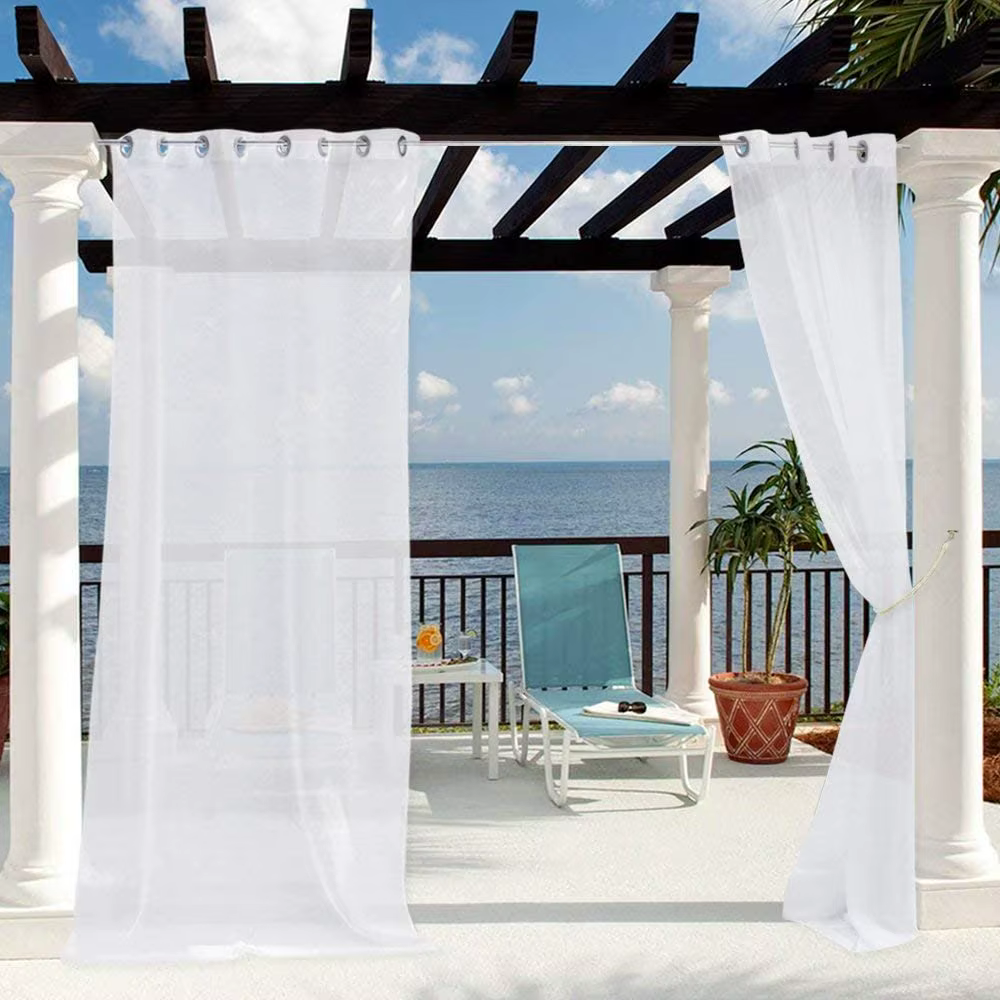 .CSheer-Rideau d'intimité blanc imperméable pour cabane, fenêtre de porte, solarium de couloir, caba