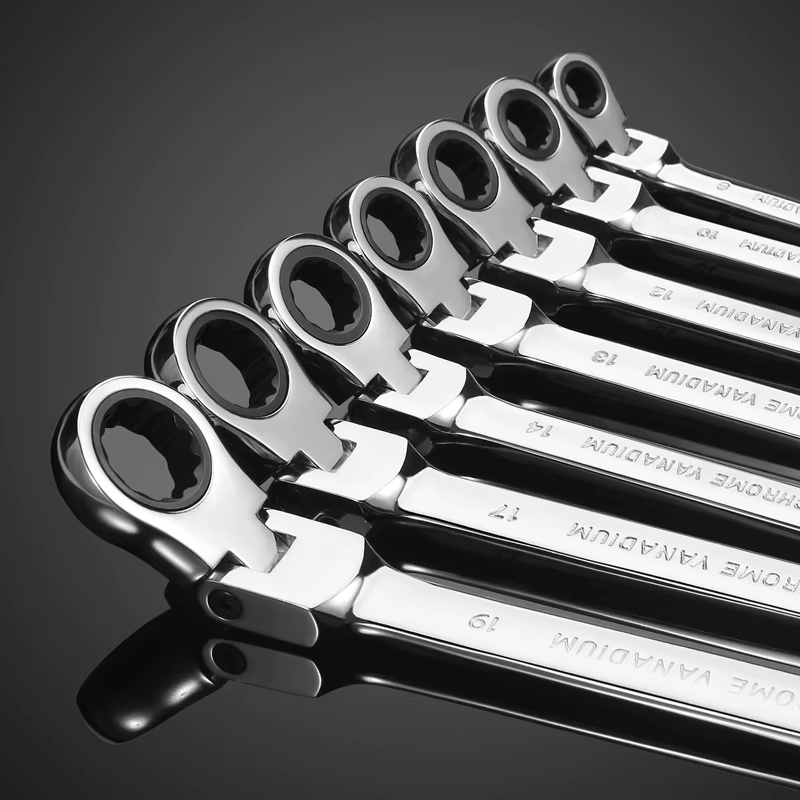 Clé à cliquet à tête pivotante Flexible, outil manuel métrique de Garage pour les réparations automo