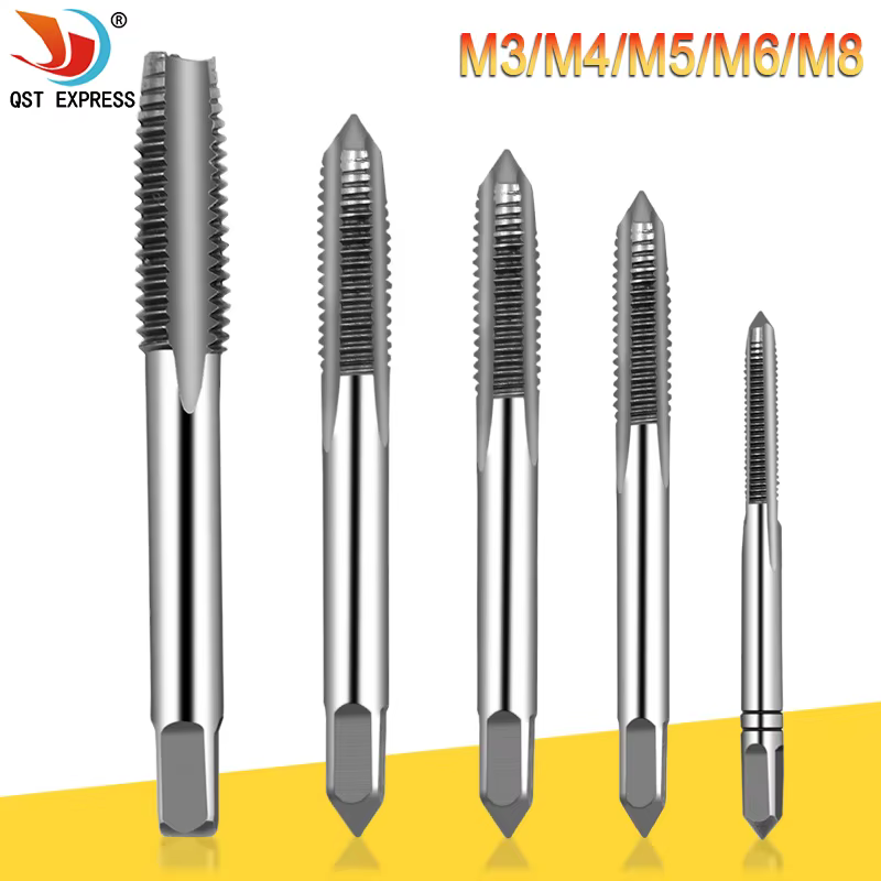 5 pièces Hss Machine filetage métrique bouchon taraud vis tarauds 3mm 4mm 5mm 6mm 8mm M3-M8 Kit de j