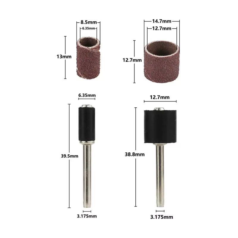 11/102 pièces Kit de tambour de ponçage grain # 80 # 120 # Bande de ponçage 180 pour manchons Dremel