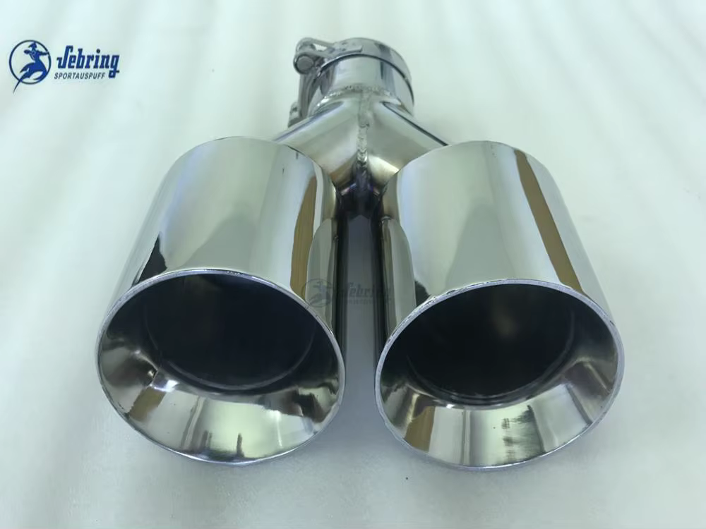 En acier inoxydable biais double acier universel double Automobile tuyau d'échappement silencieux vo