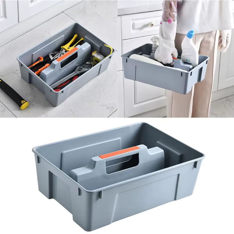Boîte à outils Portable en plastique avec poignée, boîte de rangement à outils avec 2 séparateurs, A