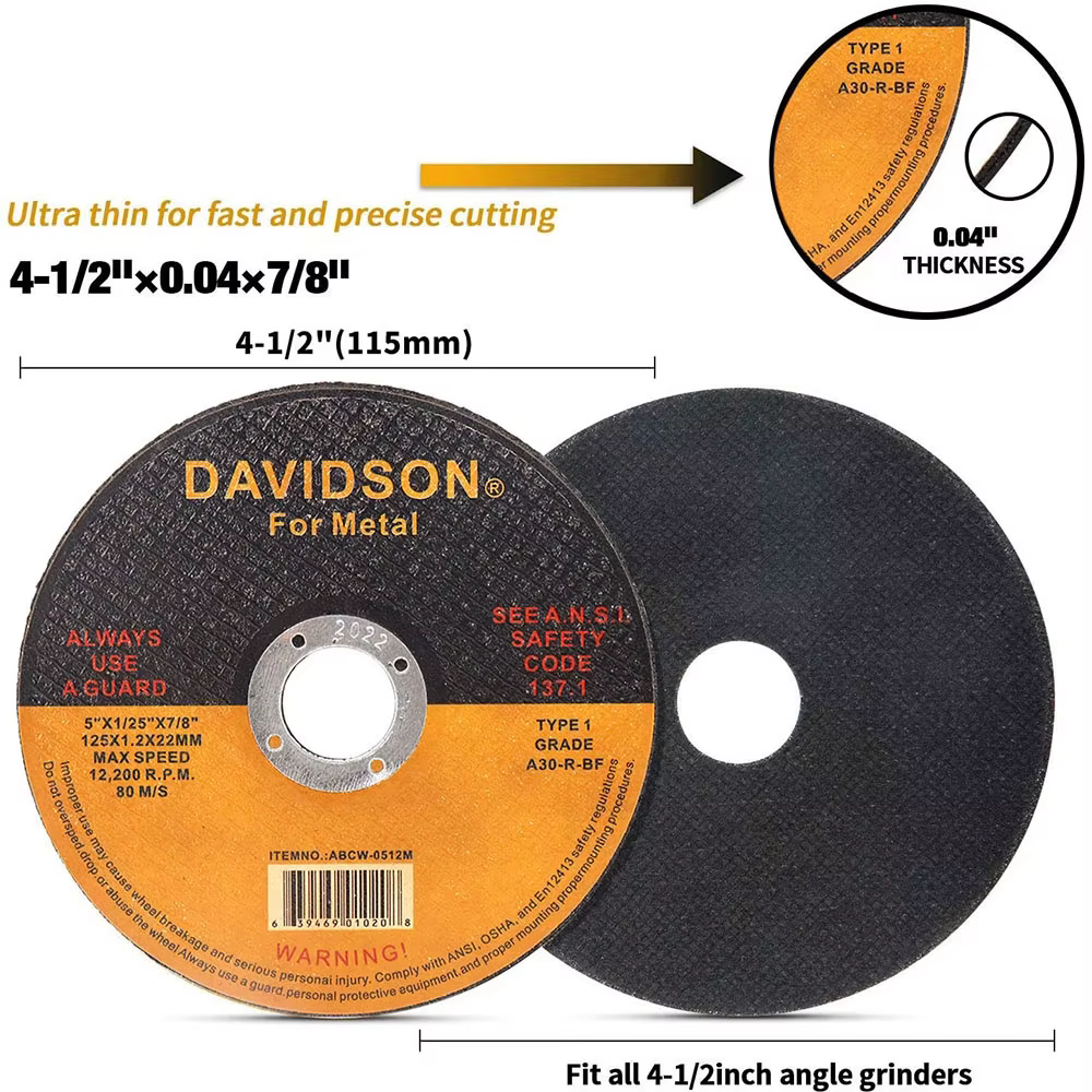 Disque de coupe en métal de 125mm, coupe-Fiber de 5 pouces, résine renforcée, lame de scie circulair