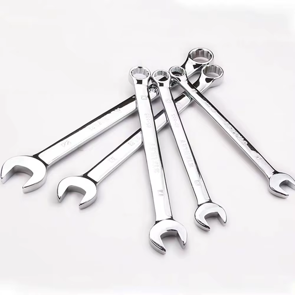 Clé à cliquet à extrémité ouverte en fleur de prunier à double usage, clés combinées 6MM-32MM, coupe