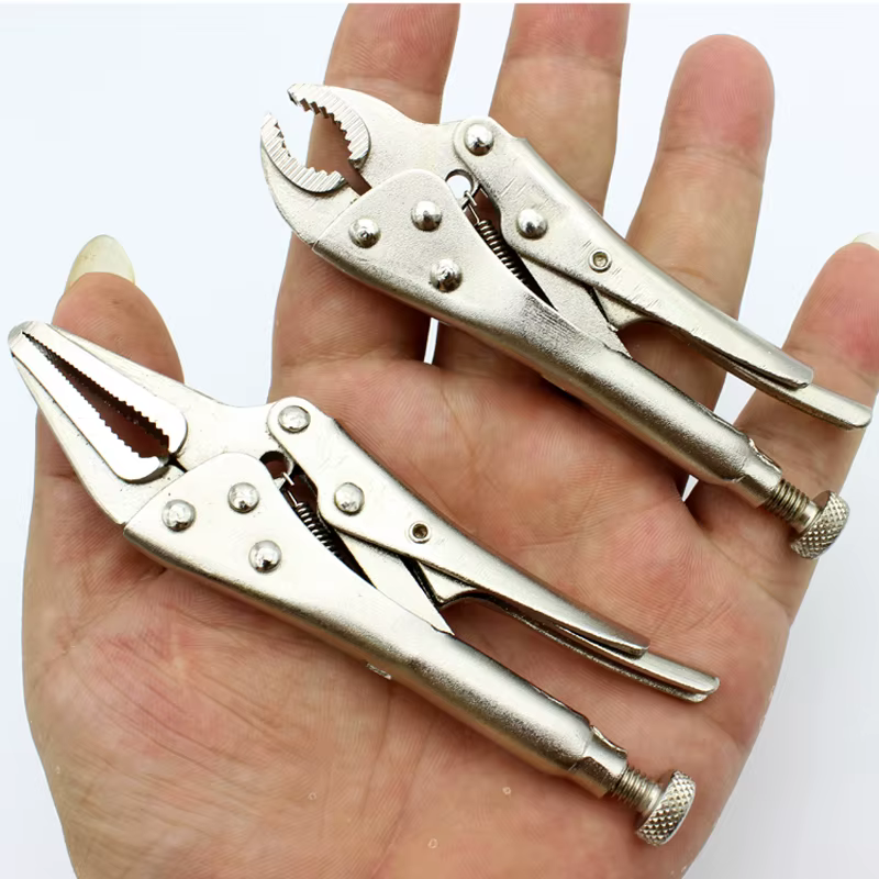 Pince de verrouillage de Style Mini-étau, 2 pièces/ensemble, nez de 5 "de Long et mâchoire courbe de