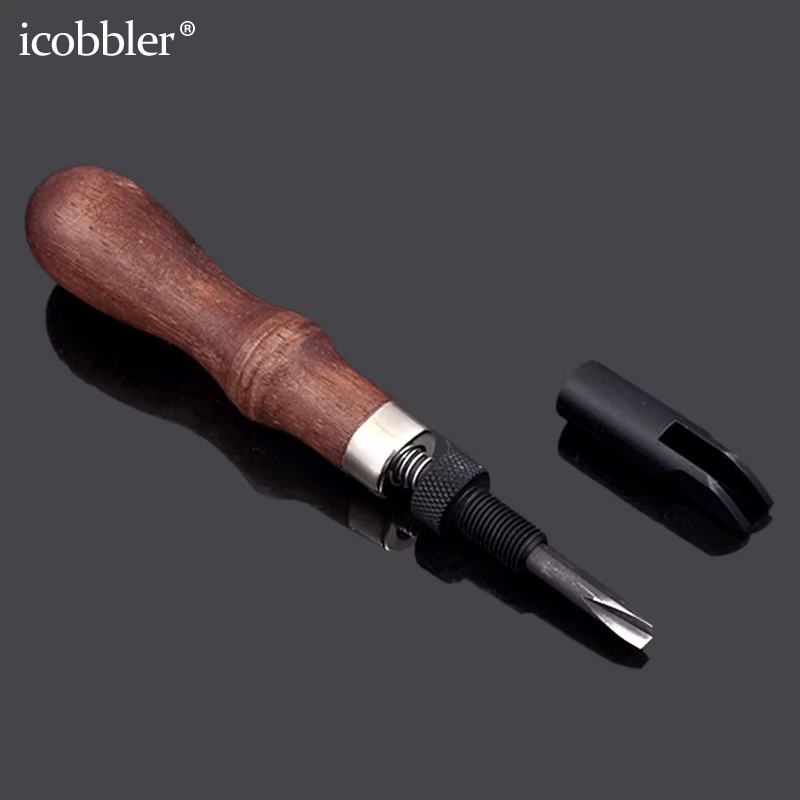 Outil d'artisanat du cuir poignée en bois Durable, dispositif de rainurage à poussée de Type V, rain