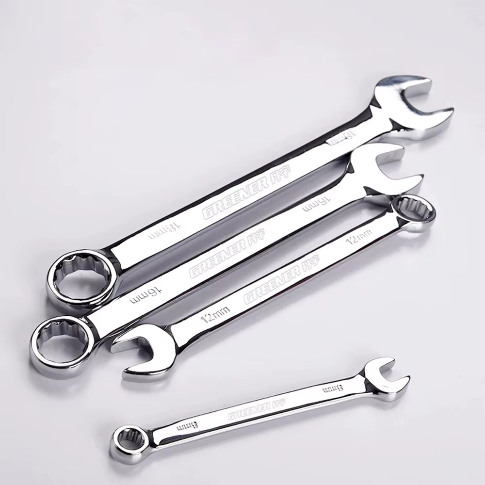 Clé à cliquet à extrémité ouverte en fleur de prunier à double usage, clés combinées 6MM-32MM, coupe
