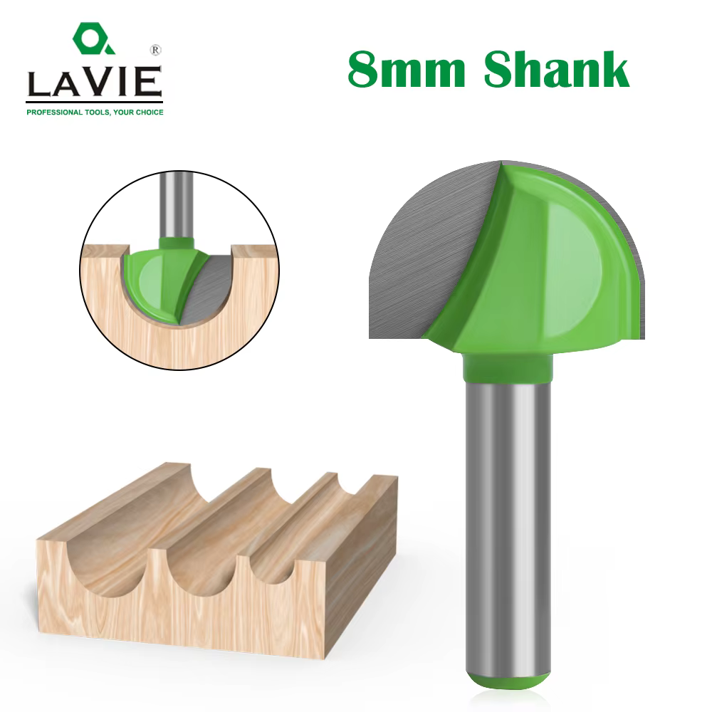 LAVIE 1pc 8mm tige boule nez fraise nez rond crique CNC fraise rayon noyau boîte carbure monobloc ro