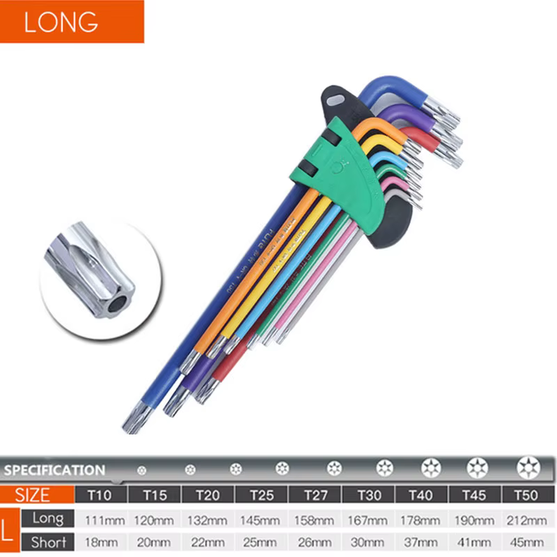 Kit de clés Allen pour vis Allen, 9 pièces, jeu de clés hexagonales à bras Long de 1.5mm à 10mm, out