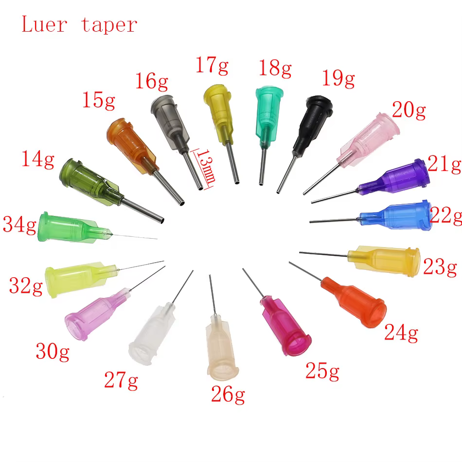 Seringues en Spirale en Acier Inoxydable, Distributeur de Liquide, Tube Luer Lock, 14, 15, 16, 17, 1