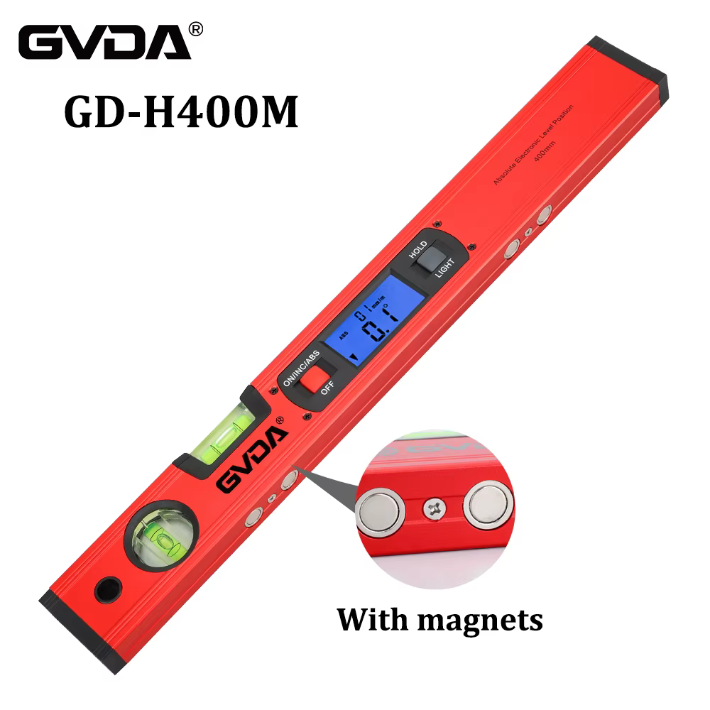 GVDA – niveau à bulle électrique magnétique numérique, rapporteur d'angle à 360 degrés, inclinomètre