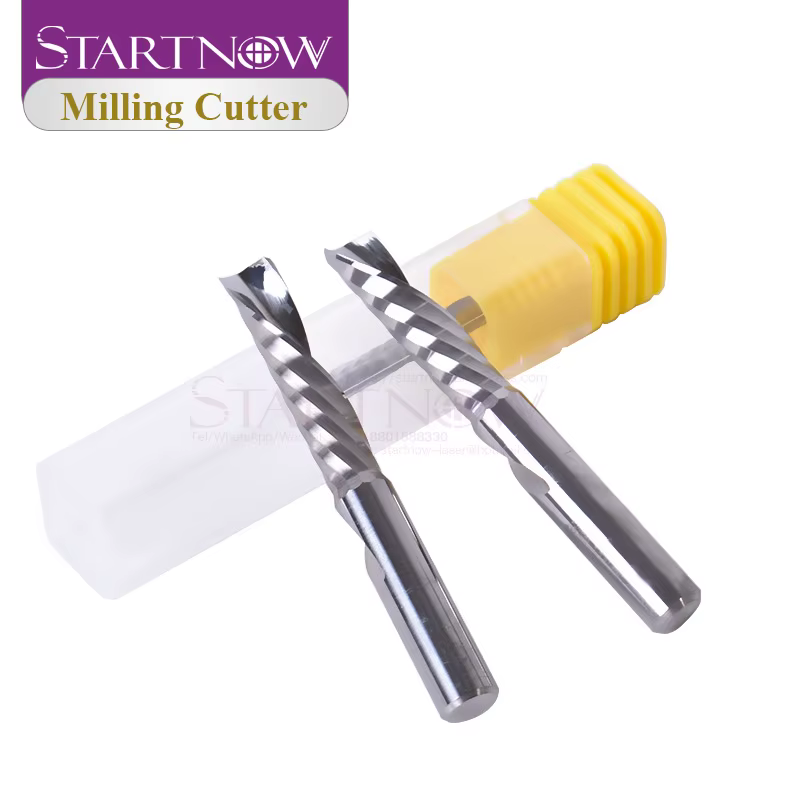 Startnow 5 pièces/lot fraise à coupe vers le bas fraise en bout à cannelure unique 3.175/4/6 carbure