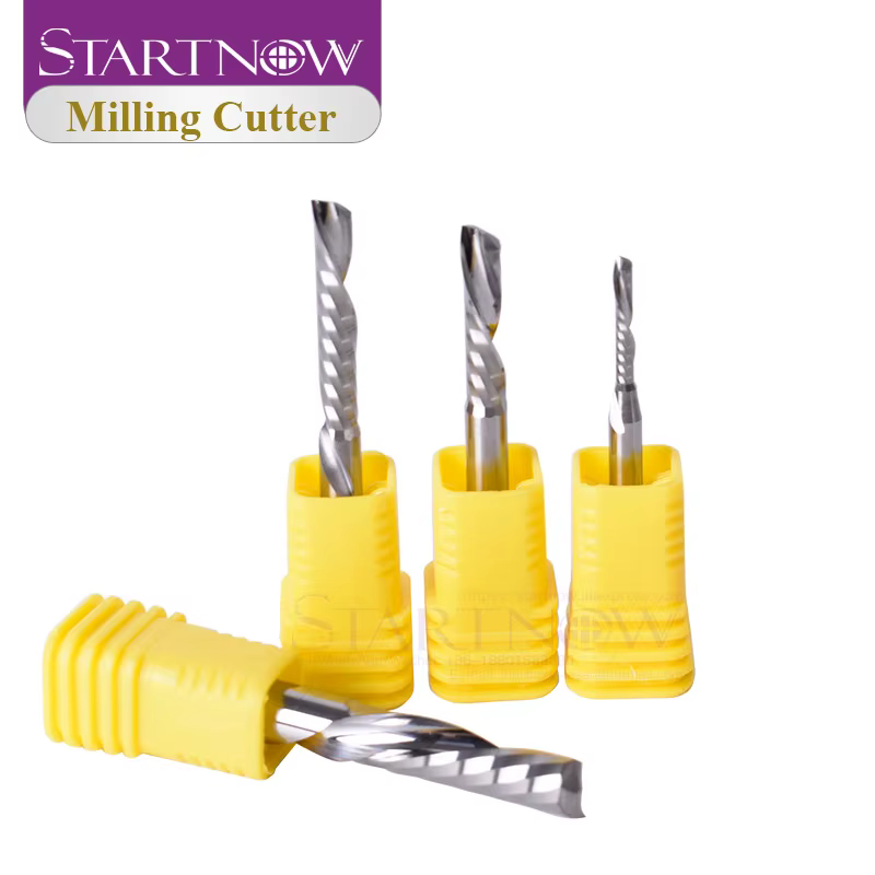 Startnow 5 pièces/lot fraise à coupe vers le bas fraise en bout à cannelure unique 3.175/4/6 carbure