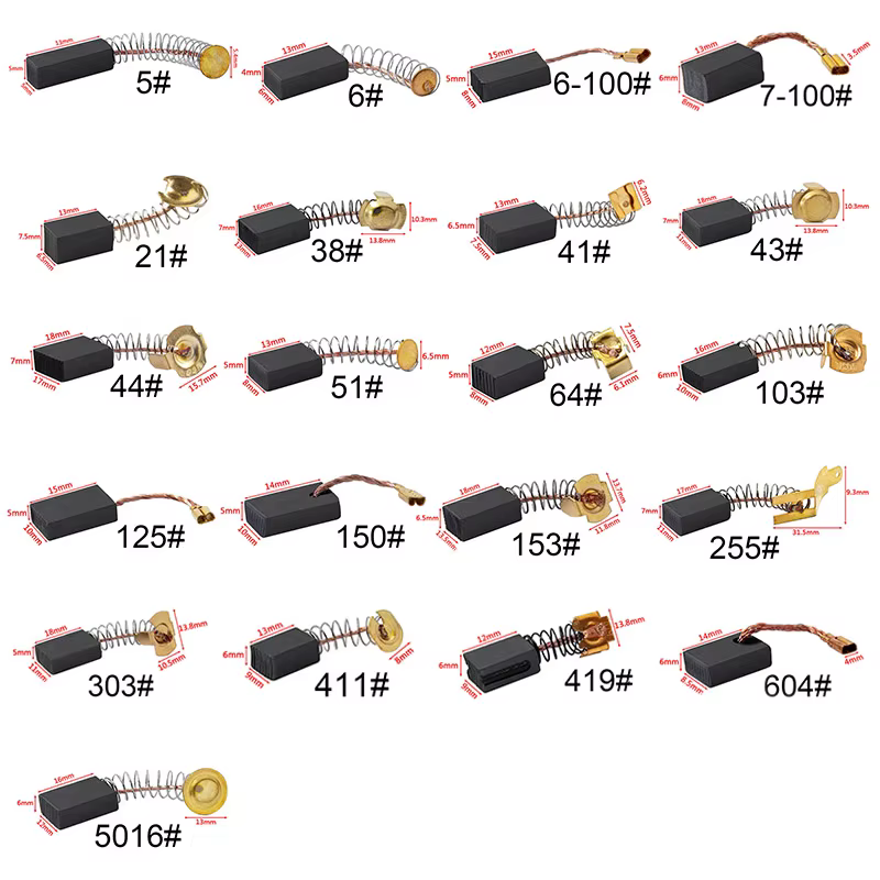 Brosse en carbone pour perceuse à balais, pièces de rechange pour moteurs électriques, brosse en 2,4