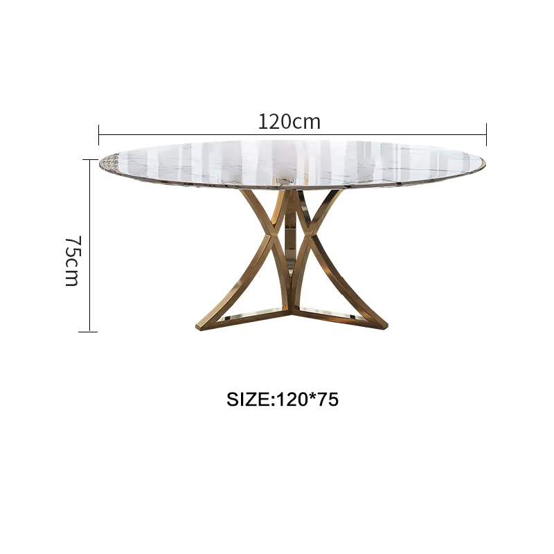 Table à manger moderne en marbre et ardoise pour restaurant, plateau tournant simple pour la maison