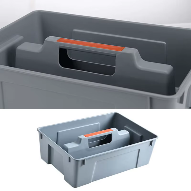 Boîte à outils Portable en plastique avec poignée, boîte de rangement à outils avec 2 séparateurs, A