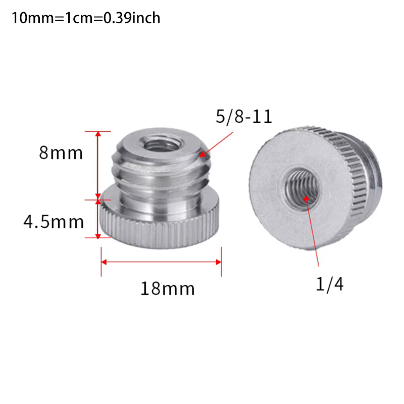 Adaptateur 5/8 "à 1/4", Compatible avec niveau Laser à filetage 1/4 et télémètre 5/8 ", trépied, sup