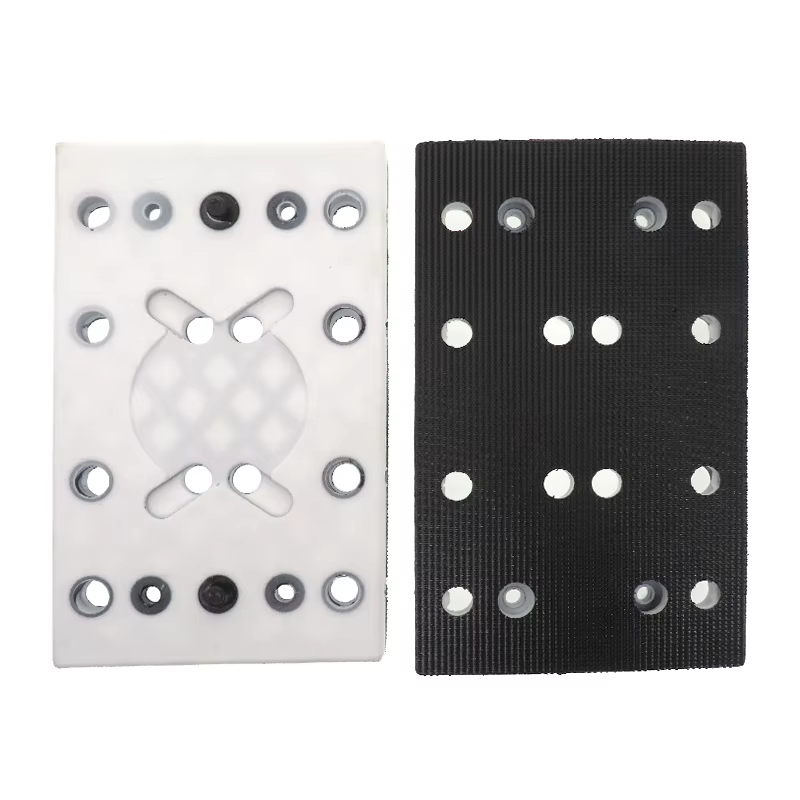 Tampon de ponçage à crochet et boucle 130x80mm, plaque de remplacement à 12 trous pour Festool RTS 4