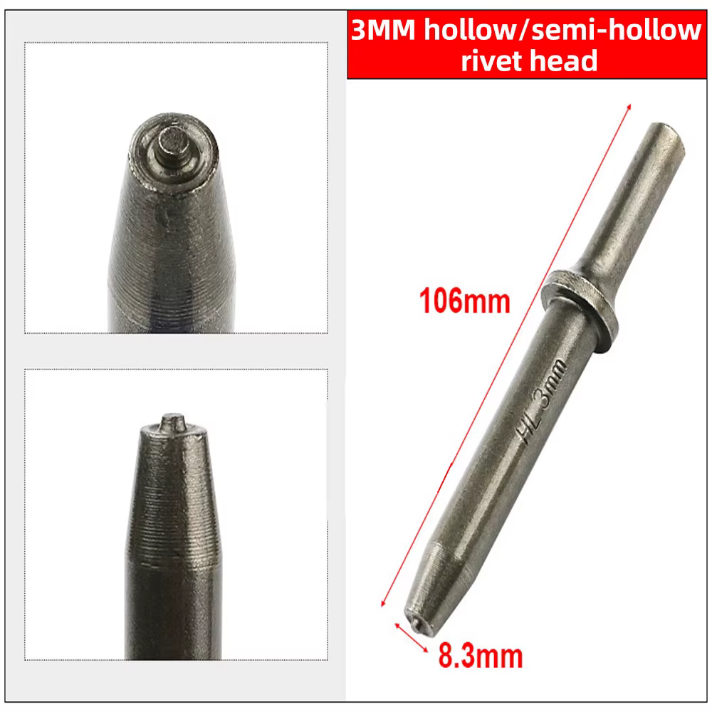 Tête d'impact de rivets semi-creux pneumatiques, tête d'impact de rivet pneumatique embouts de marte