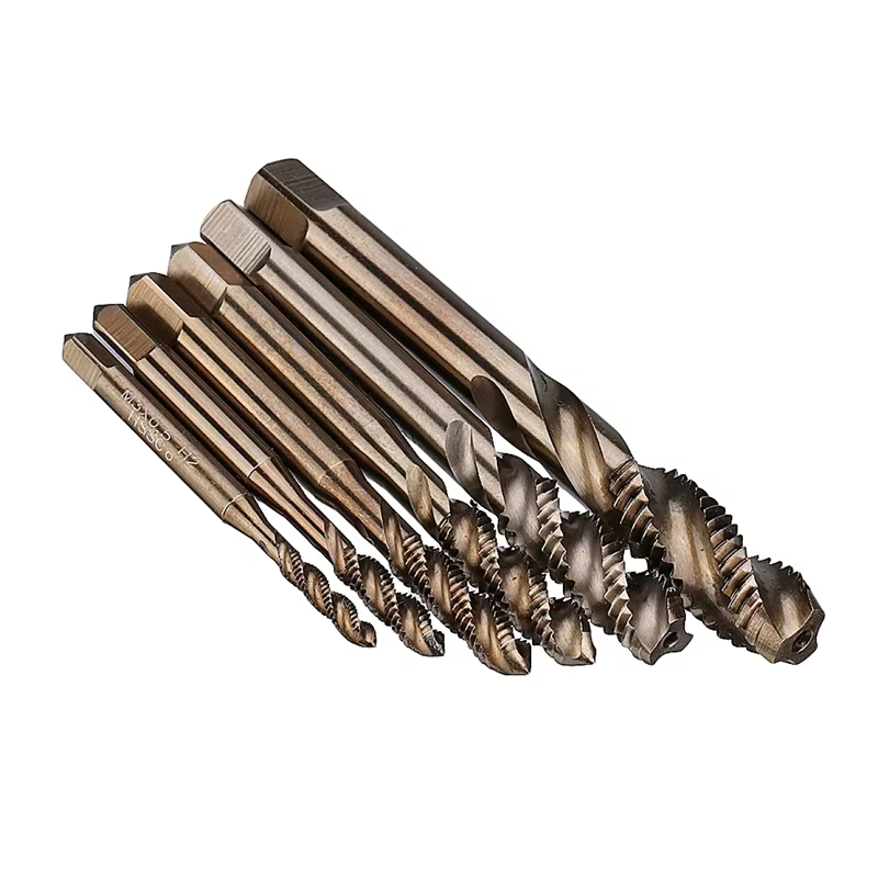 Machine à flacons en spirale M3-M12 HSS-Co Cobalt M35, tarauds à vis métrique, filetage droit, perce