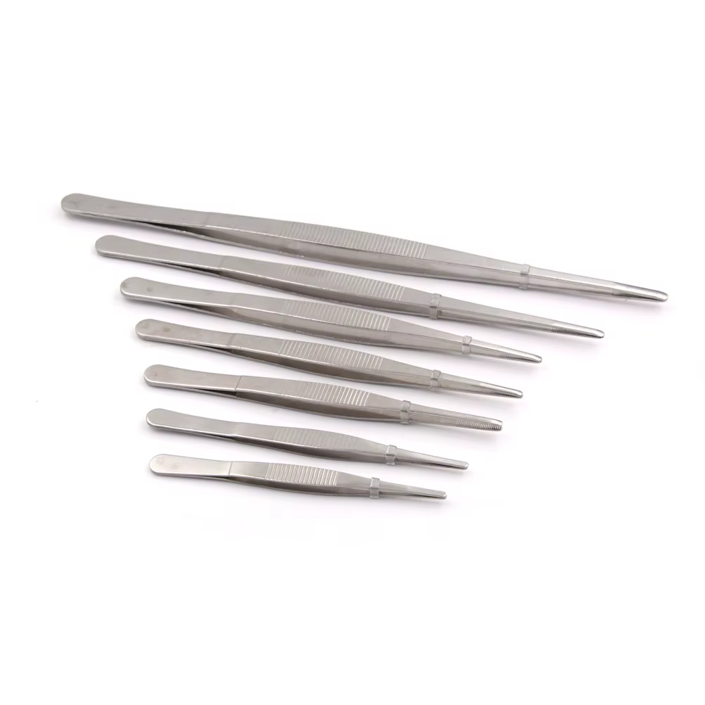 Pincettes en acier inoxydable, 12.5cm/14cm/16cm/18cm/20cm/25cm/30cm, précision dentaire médicale, lo