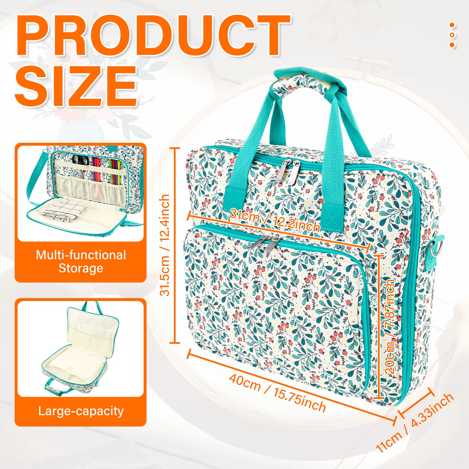 Sac de rangement pour fournitures de couture et d'artisanat, sac à outils de couture de grande capac