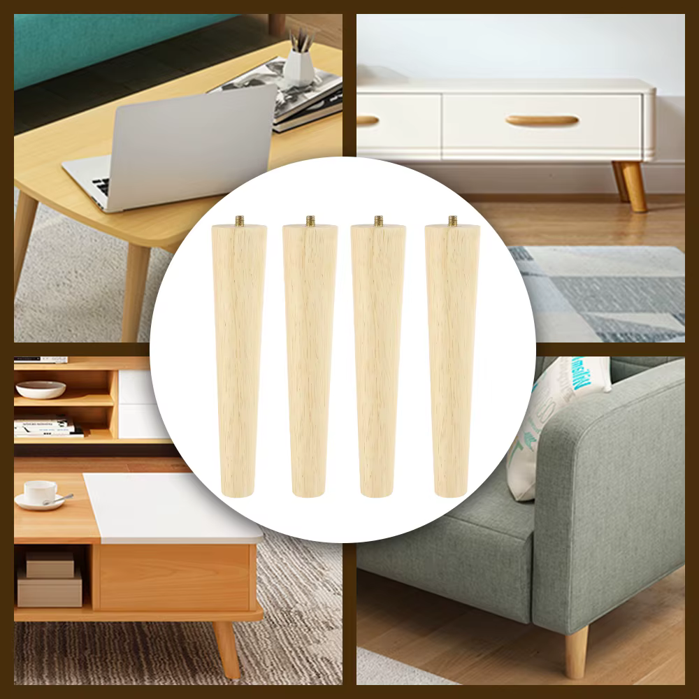 4 pièces pieds de meubles en bois massif pieds de Table obliques/droites pieds de canapé de chaise a