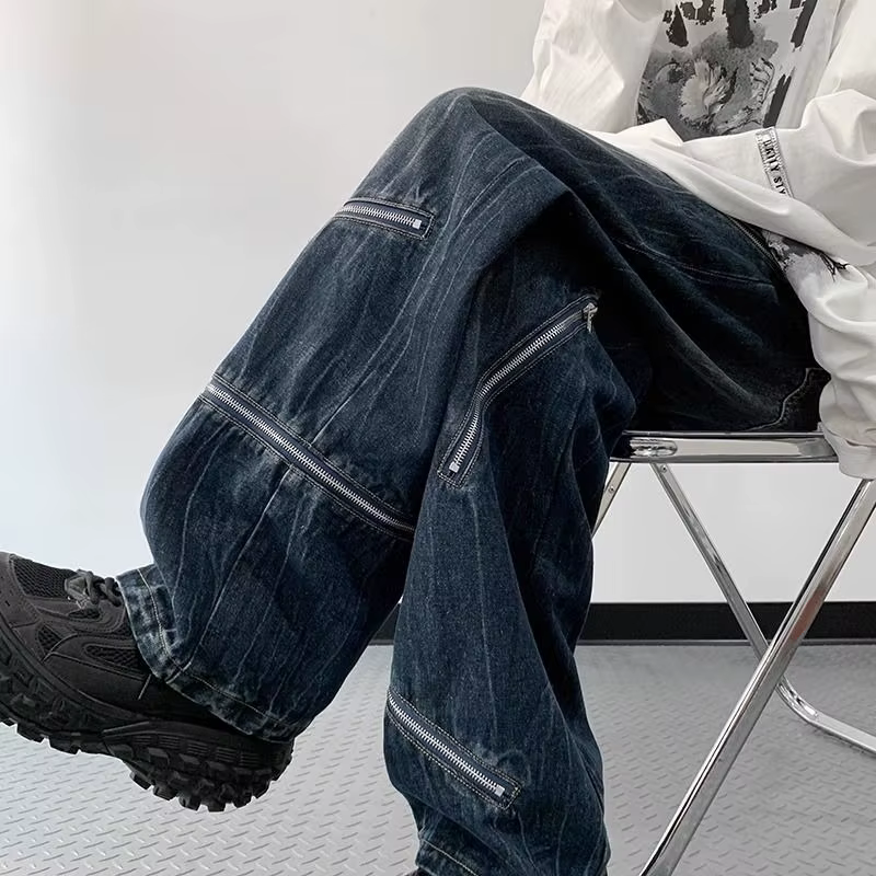 Pantalon large pour homme 2026 – Jean ample à jambe droite pour l'automne et l'hiver