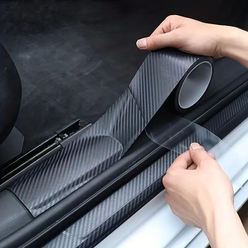 Autocollant universel pour l'extérieur de la voiture, texture en fibre de carbone 3D, nano-autocolla