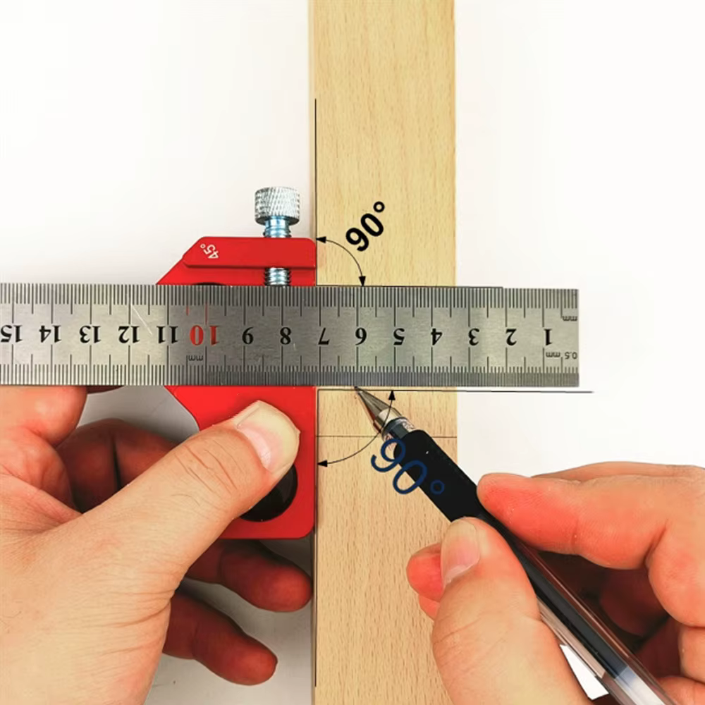 Bloc de positionnement de règle en acier, Angle de 45/60/90 degrés, jauge de marquage de ligne, traç