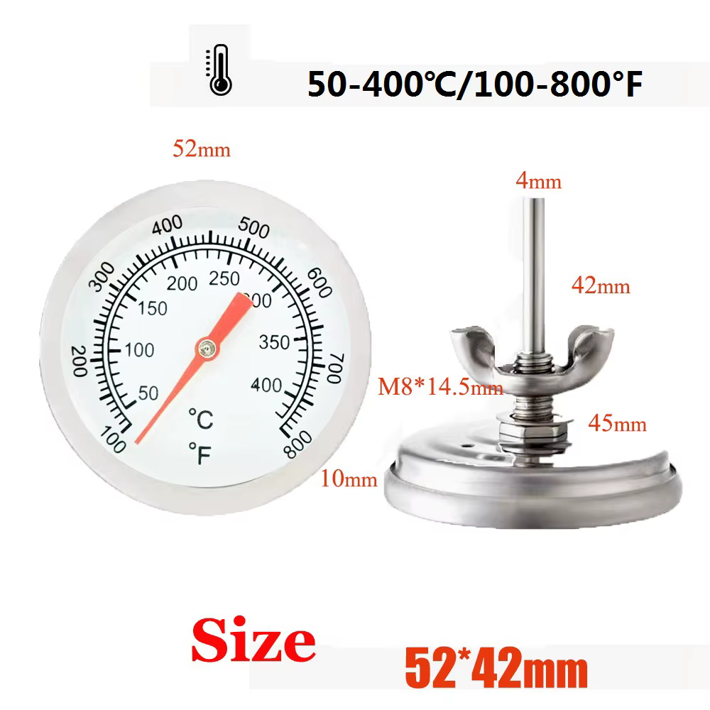 Thermomètre de four à Pizza pour cuisine, cuisson domestique, jauge de température 0-400 ℃ Thermom