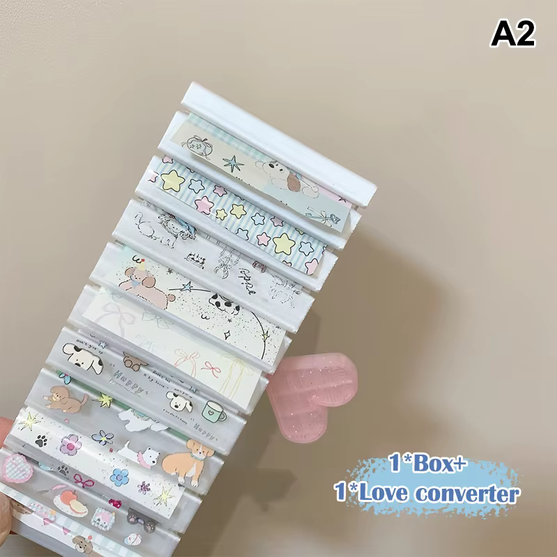 Organisateur de papier transfert pour ongles, boîte de rangement à motif de dessin animé avec suppor