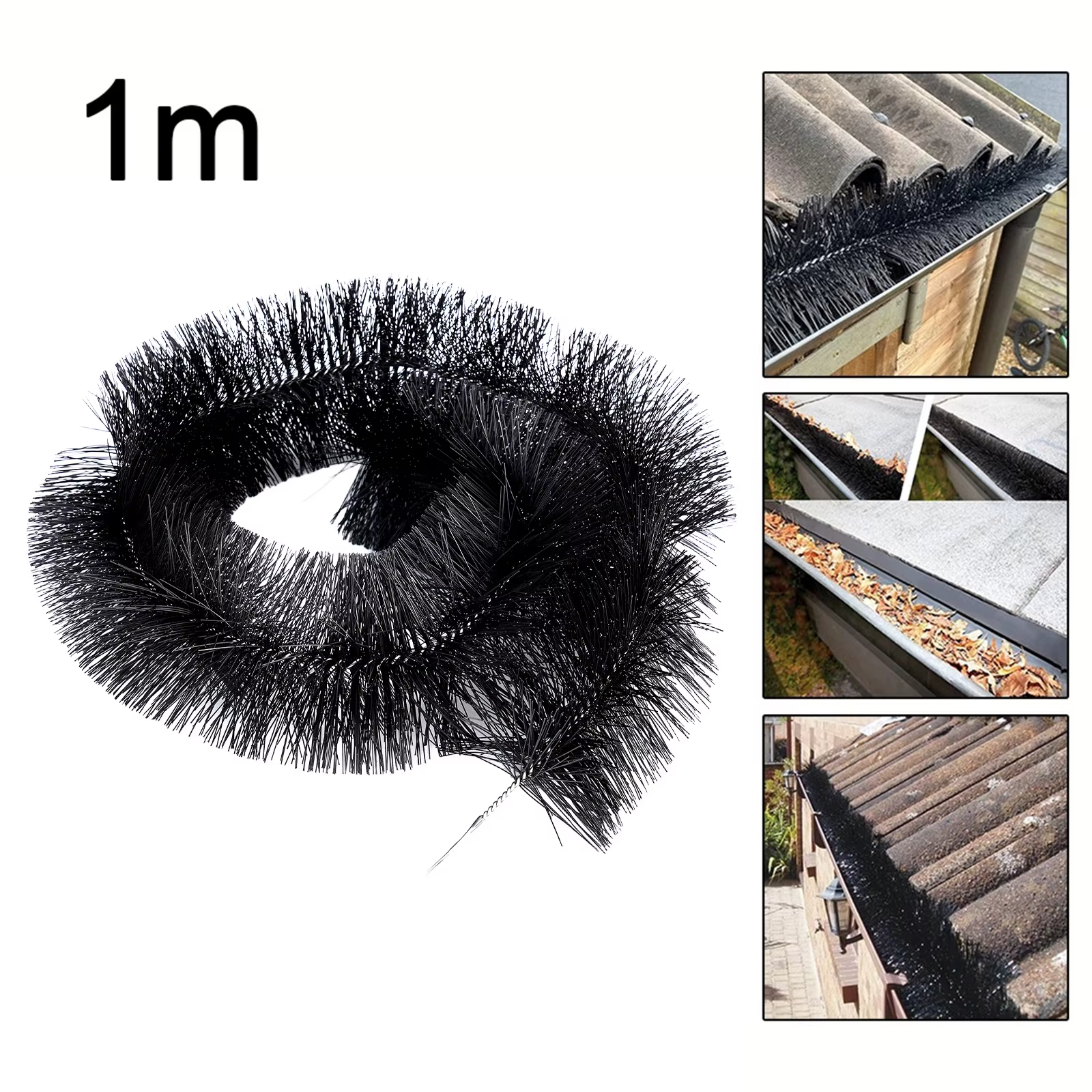 Brosse de nettoyage de gouttière 100 mm x 1 m – Filtre robuste pour feuilles et débris destiné aux t