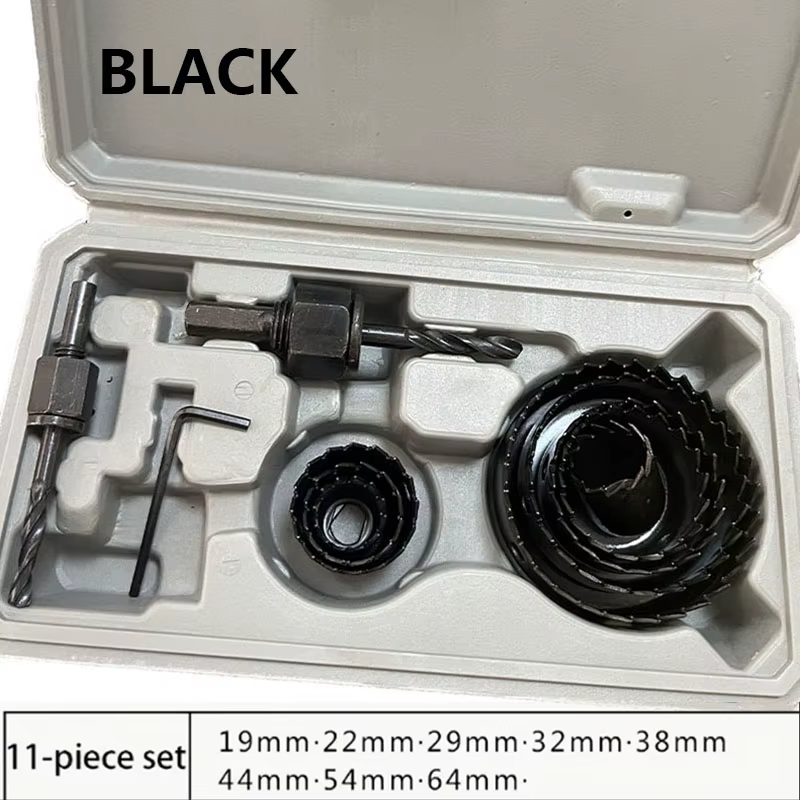 Kit de 11 scies cloches en acier au carbone durable pour perceuse électrique, découpeuse de trous ci