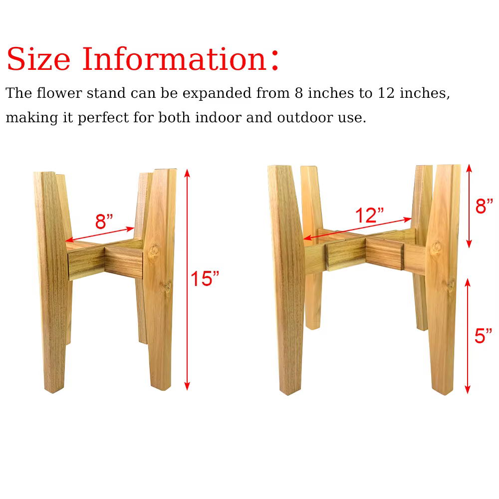 Support à fleurs en bois, support à plantes carré, support extensible, support pour bonsaï, plateau